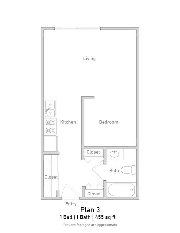 1 Bed • 1 Bath 118 floor plan